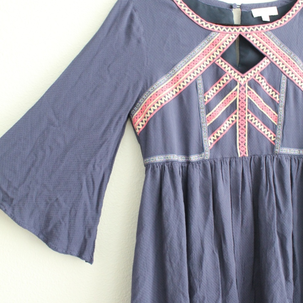 Umgee Bohemian Mini Dress with Embroidery - Picture 3 of 7